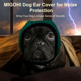 MIGOHI Dog Ear Muffs Noise Protection, Calming Hoodie with Soft Padding-Adjustable Headphones for Dog, Hook & Loop Headband for Dogs, S, Green