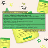 OTHER HALF Doggie Dental Supplement Powder - Dog Breath Freshener & Teeth Cleaning Made Easy - Oral Health Postbiotic for Dogs - Targets Tartar, Plaque & Bad Breath | 45 Scoops, Bacon Flavor
