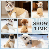 EXPAWLORER Fleece Dog Sweater - Classic Plaid Dog Jacket, Winter Coat Vest with 2 D-Rings for Leash, Pet Cold Weather Clothes, Sweatershirt for Boys or Girls