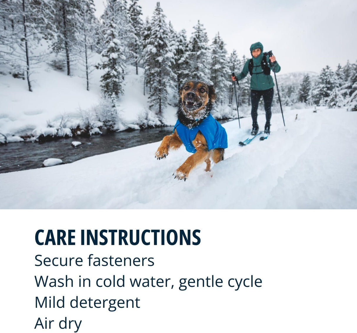 Ruffwear, Vert Dog Winter Jacket, Insulated Waterproof Dog Coat with Harness Leash Portal, Breathable Design with Leg Loops, Windproof Extended Coverage, Reflective Trim, Blue Pool, Large