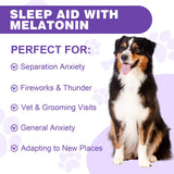 Melatonin for Dogs,Dog Sleep Aid,Calming for Dogs,Melatonin for Sleep Relieves Anxiety and Stress in Dog, Helps Calm and Restful Sleep,Bacon Flavor