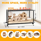 ALLOYNIX Hamster Cage, 360-Viewing Metal Rat Cage, Chewproof, Stackable Large Cage with Top Access, for Dwarf Syrian Hamster, Gerbil, Mouse (39 * 19 * 19IN)