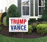 Trump Vance 2024 Yard Sign 24x18" MAKE AMERICA GREAT AGAIN MAGA Trump 2024 Both Side Printed With H Stakes