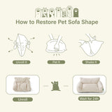 FWERDG Cute Couch Bed for Pets, Supportive Cat Sofa for Indoor Cats, Medium Dog Sofa Bed for Medium Dogs, Pink, 30 inches