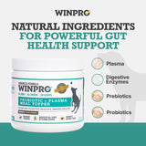 WINPRO Dog Probiotic Powder Meal Topper, Spray Dried Plasma with Prebiotics and Probiotics for Digestive Support and Gut Health for Dogs, All Breeds, Ages, and Sizes, 60 Scoops, Made in USA