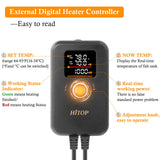HITOP 1000W Digital Aquarium Heater: Titanium Fish Tank Heater with Temperature Control Device, Submersible Heater for Freshwater/seawater up to 300 Gallon