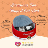 PECHVINO Can-Shaped Cat Bed with Privacy Cover - Comfortable Cushion for Cats & Small Dogs