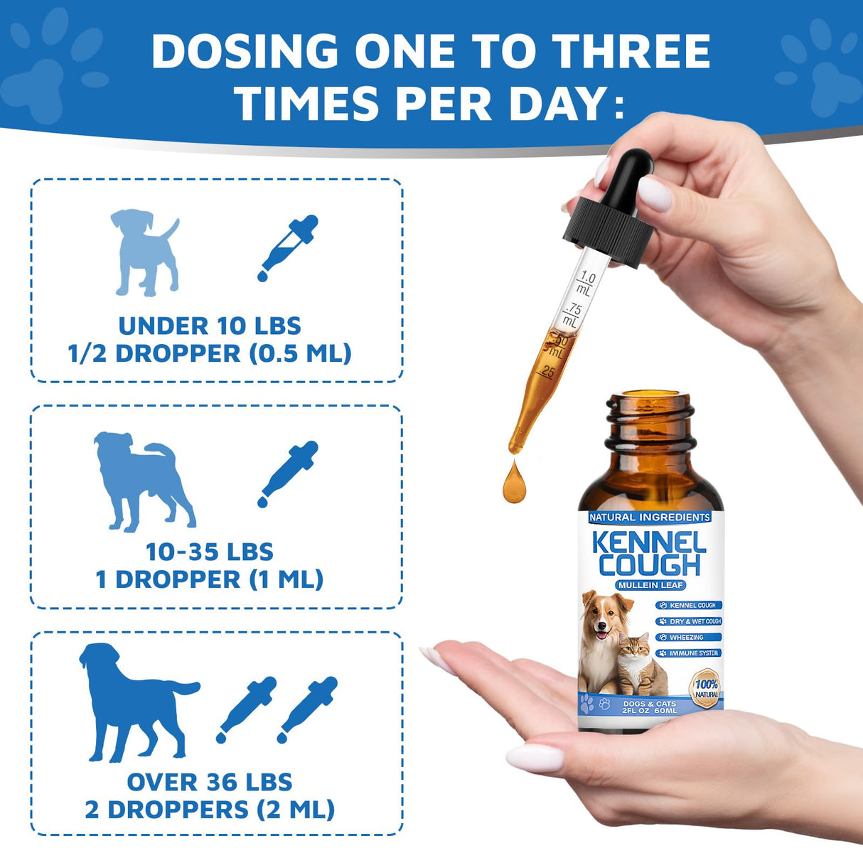 Kennel Cough Herbal Drops for Dogs & Cats,Dog Cough Treatment,Dog Cough Suppressant,Kennel Cough for Dogs,Coughing Treatment Liquid,Cough Treatment for Cats,Natural Cough Supplement for Cat