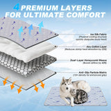 Velvopet Dog Cooling Mat, Cooling Mat for Dogs, Breathable Dog Bed with Non-Slip Design, Portable & Washable Pet Pad for Indoor, Outdoor, Crate, Summer Cat Bed, Cool Pet Pad, Gel-Free, 39"x58"