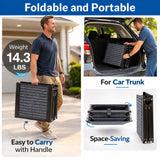 Japard Dog Ramp for Car, 63" Long & 17" Wide Folding Portable Pet Stair Ramp with Non-Slip Rug Surface, Extra Wide Dog Steps for Medium & Large Dogs Up to 165LBS Enter a Car, SUV & Truck