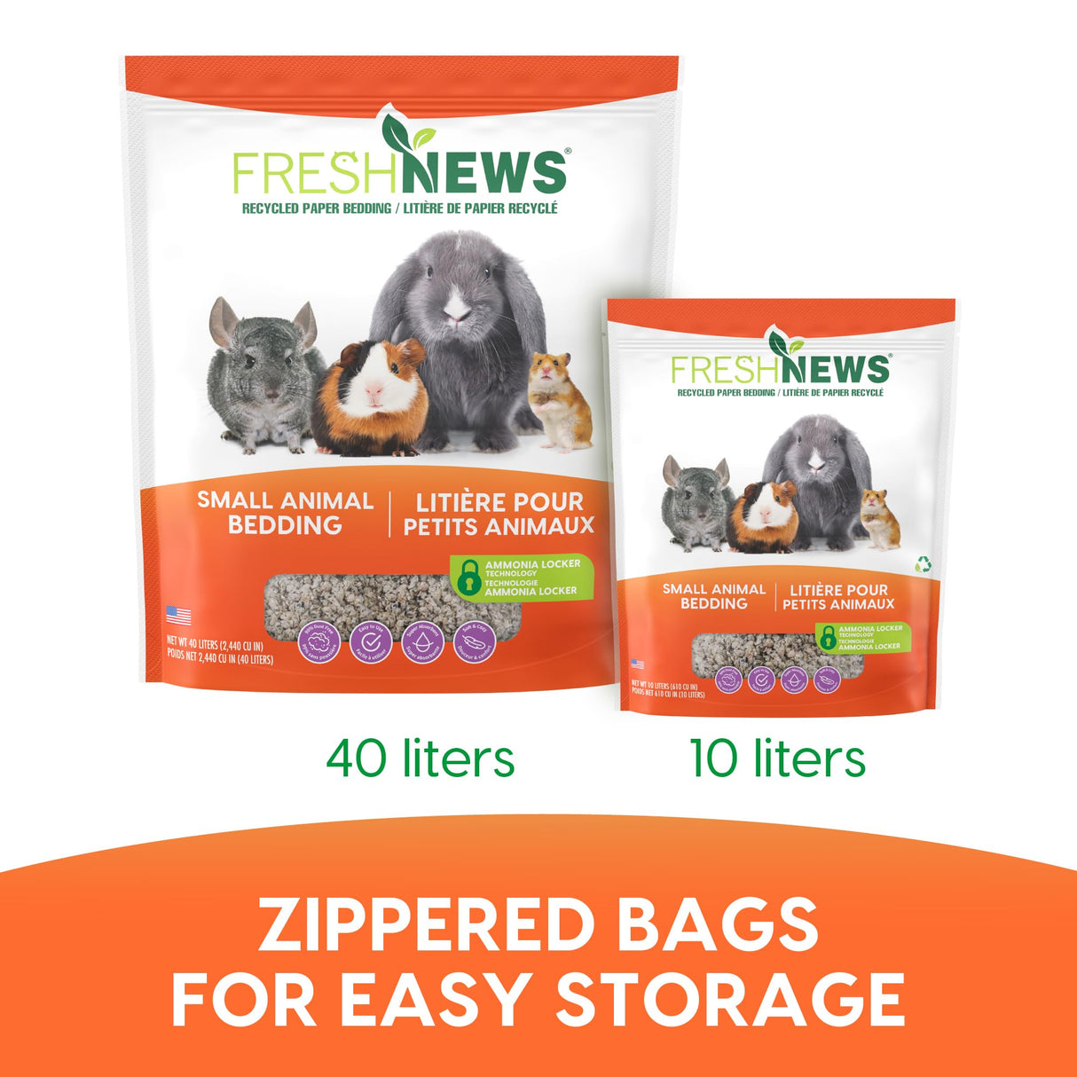 Fresh News Recycled Paper Bedding, Small Animal Bedding, 40 Liters, Packaging May Vary