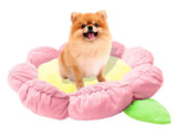 TONBO Soft Plush Small Cute and Cozy Pastel Pink Flower Dog Cat Bed, Washer and Dryer Friendly, (Pastel Pink)