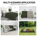 Easy-Going 100% Waterproof Dog Bed Cover Reversible Leak Proof Couch Cover Washable Sofa Cover Furniture Protector Blanket for Pets Kids Children Dog Cat (52x86 Inch, Army Green/Beige)