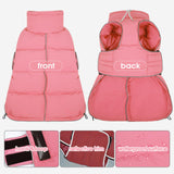 FUAMEY Dog Puffer Jacket for Large Dogs,Dog Cold Weather Coats Winter Dogs Down Jackets Waterproof Pet Snowsuits Warm Puppy Winter Vest Turtleneck Pets Adjustable Jackets Coats Pink L