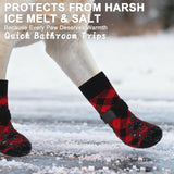 EXPAWLORER Dog Socks for Cold Winter Snow to Prevent Licking Paws, Anti Slip Doggie Booties Grippy Shoes for Hardwood Floors, Boots & Paw Protectors for Small Medium Large Senior Dogs Red Black S