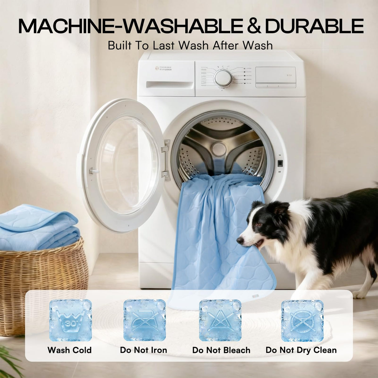 Luciphia Waterproof Cooling Blanket for Dogs Couch Cover Q-MAX>0.5, Leakproof Pet Mat Non-Slip for Cat Puppy Crate Bed Protector Outdoor Throw (Light Blue, 30x40 inches)