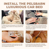 Pelsbarn Luxurious Cozy Car Bed - Small Luxury Travel Dog Bed with Safety Belt - Ultra Soft Faux Fur - Brown
