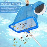 Poolvio Swimming Pool Skimmer Net, Fine Mesh Pool Leaf Rake Net with Double-Layer Deep Bag, Reinforced Frame - Swimming Pool Nets for Cleaning Finest Debris