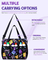 Bingo Bag with Pockets for Bingo Daubers Dabbers Dobbers Black Bingo Bag for Bingo Stuff Supplies Bingo Game Accessories for Bingo Lovers Players Bingo Prizes for Adults Seniors Elderly Juego de Bingo