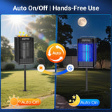 Solar Bug Zapper Outdoor, Solar Mosquito Zapper Outdoor with Ground Bracket, Cordless Waterproof Fly Zapper with Illuminated Light, 5000mAh Rechargeable Mosquito Killer