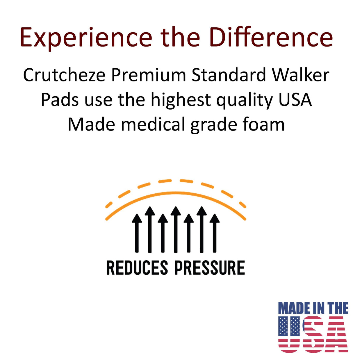 Crutcheze Walker Padded Hand Grip Covers Made in USA Moisture Wicking, Comfort, Fashion, Washable - Walker Handle Cushion - Mobility Aid Accessories (Gray)
