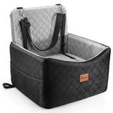 Mmczwgc Dog Car Seat for Small/Medium Dogs Under 35 lbs – Pet Booster Seat with 6-inch Memory Foam, Dog Car Bed with Removable and Washable Cover, 2 Safety Belts and 2 Storage Bags