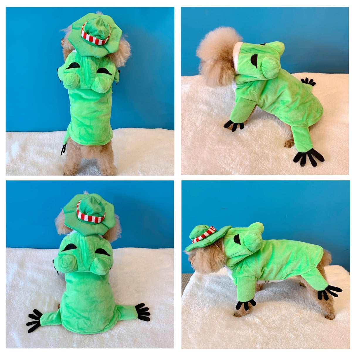 apott Frog Costume with Hat for Dog Funny Puppy Apparel Halloween Pet Clothes Outfit for Small Medium Large Dogs Cats(Green, XL)