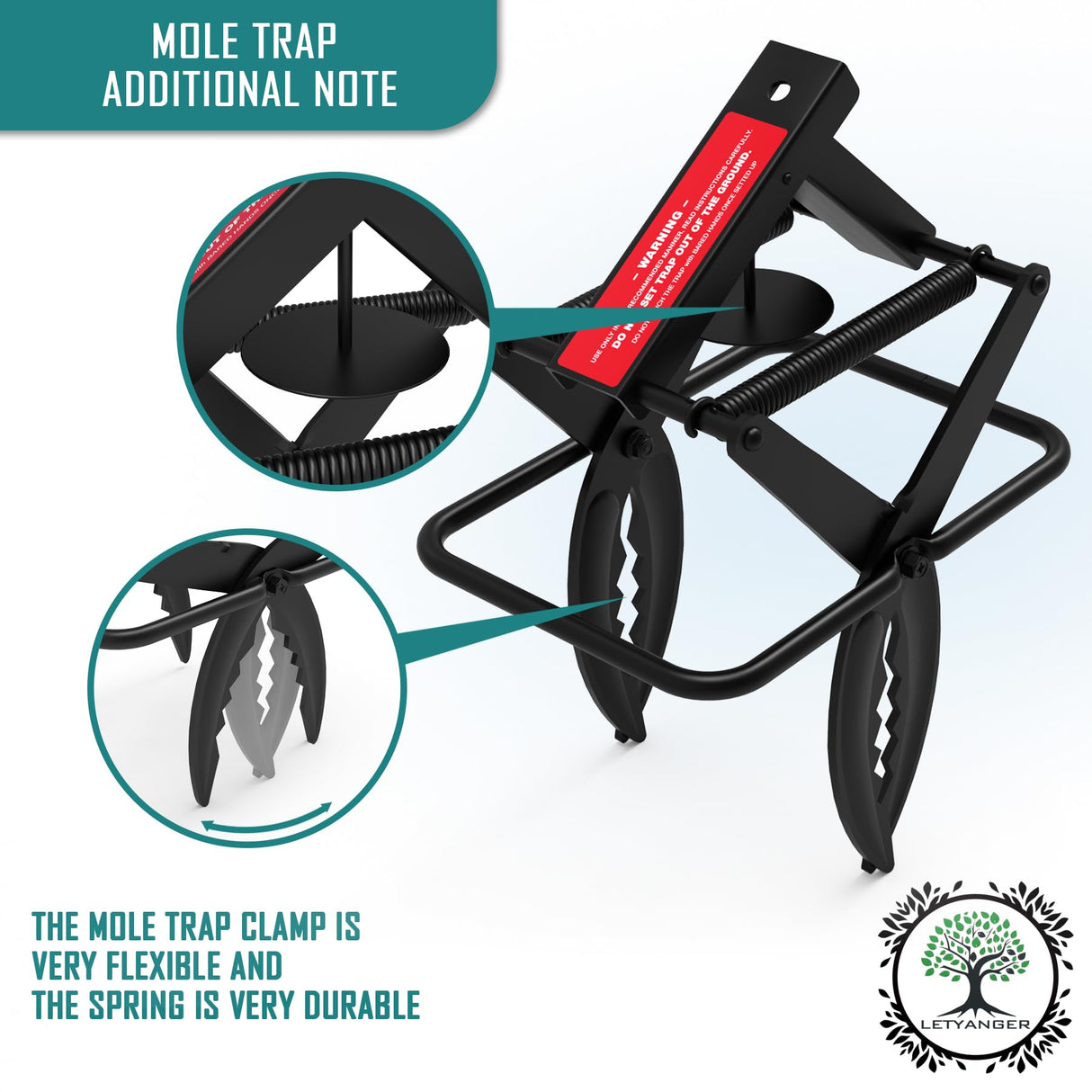 LETYANGER 2024 2 Pcs Mole Traps, Black Galvanized Steel Scissor Trap, Reusable Mole Gopher Traps, Mole Killer, Galvanized Steel Mole Scissor Trap, Ground Mole Trap for Lawns
