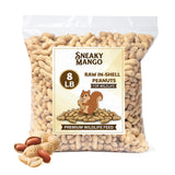 Sneaky Mango Premium Quality Raw Peanuts in Shell - 8 Pounds – All-Natural Food for Squirrels, Deer, Birds, and Other Wildlife Animals – Grown in The USA for Healthy Nutrition