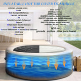 Inflatable Hot Tub Cover Round Replacement, Fit Saluspa Coleman Intex Spa Cover, Insulated Energy-Saving Weatherproof Lid, Unique Design Flexible Adjust Pool Cover Size-Life Time Support