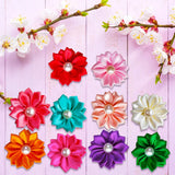 Mruq pet 80pcs Dog Flower Bows, Bulk Pet Small Dog Hair Bows with Rubber Bands, Mix Handmade Tiny Dog Hair Grooming Bows, Pearls Flowers Topknot Dog Bows for Puppy Yorkie Dog Hair Accessories