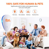 Ultrasonic Pest Repeller, Set of 6-Packs Electronic Plug in Repellent Indoor for Flea, Insects, Mosquitoes, Mice, Spiders, Ants, Rats, Roaches, Bugs, Non-Toxic for Humans & Pets, White.