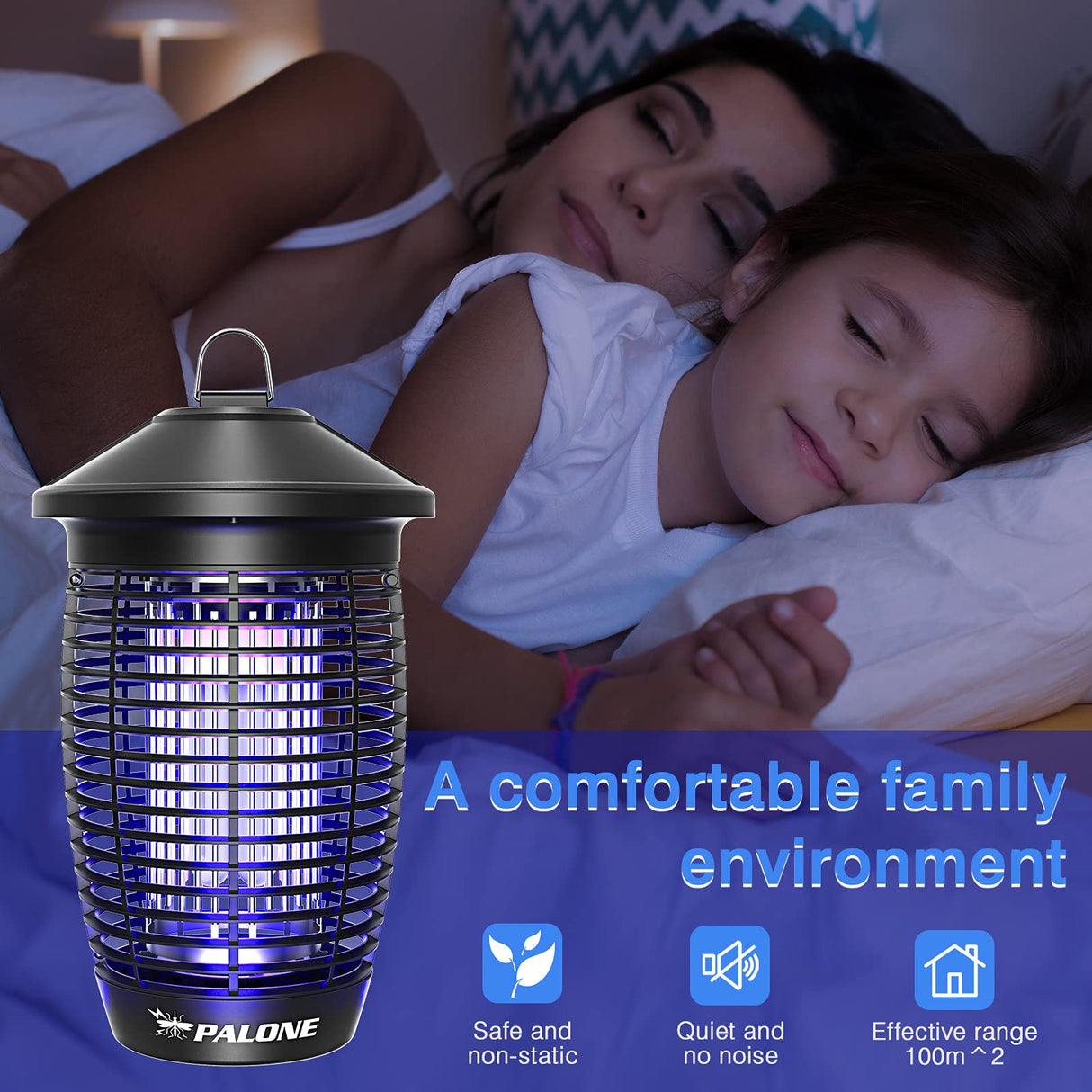 PALONE Electric Bug Zapper for Outdoor/Indoor, 4500V 20W Mosquito Indoor, Waterproof Mosquitos Killer Outdoor, Fly Home Garden Back Yard Patio