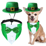 JOJFOUK St. Patrick's Day Dog Costume, Small Size Adjustable Festive Outfit with Bow Tie & Hat Porch Goose Outfit,Dog St Patrick's Day Costume for Parties, Parades, Photos