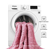 Luciphia Valentines Day Waterproof Blanket for Medium Large Dogs Washable Bed Couch Protector Soft Fluffy 3D Heart Jacquard Pet Blanket with Sherpa Fleece Cozy Calming Throw Blankets, Pink 65x57 inch