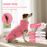 FUAMEY Dog Puffer Jacket for Large Dogs,Dog Cold Weather Coats Winter Dogs Down Jackets Waterproof Pet Snowsuits Warm Puppy Winter Vest Turtleneck Pets Adjustable Jackets Coats Pink L