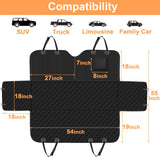 Mancro Dog Car Seat Cover for Back Seat, 2025 Upgraded 600D Heavy Duty Waterproof & Scratch-Resistant Dog Hammock for Car, Back Seat Pet Cover for Dogs with Sedan, Trucks and SUVs, Standard, Brown