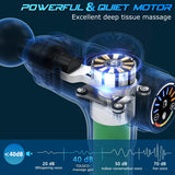 TOLOCO Massage Gun, Muscle Massage Gun Deep Tissue, Percussion Massage Gun with 9 Replacement Heads, Super Quiet Portable Electric Massager for Athletes, Treatment, Relax, Grey