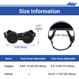 PETLESO Extra Small Dog Goggles and XSmall Dog Helmet, 2Pcs Anti-UV Doggy Sunglasses Cat Motorcycle Protecetive Helmet Set, Chihuahua Safety Hard Hat Outdoor Head & Eyes Protection, Black XS