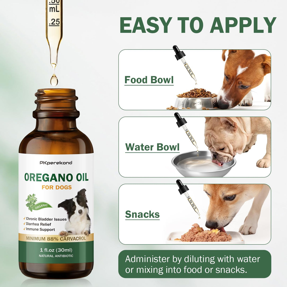 Oregano Oil for Dogs, Over 88% Carvacrol, Strengthen Bladder Function, Dog Diarrhea Relief, Natural Immune Support for Dogs, Promote Overall Health, Wild Mediterranean Oregano Oil Drop for Dog 1 fl.oz