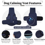 ROZKITCH Anti-Anxiety Dog Shirt, Breathable Pet Vest for Storms & Fireworks, Dog Calming Hoodie with Ear Cover for Separation Relief NavyBlue XL