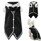 Dog Tuxedo Tailcoat Suit Shirt with Bow Tie, Formal Outfit Tux Attire for Puppy Small Medium Dogs Cats Costume (Tailcoat, Large)