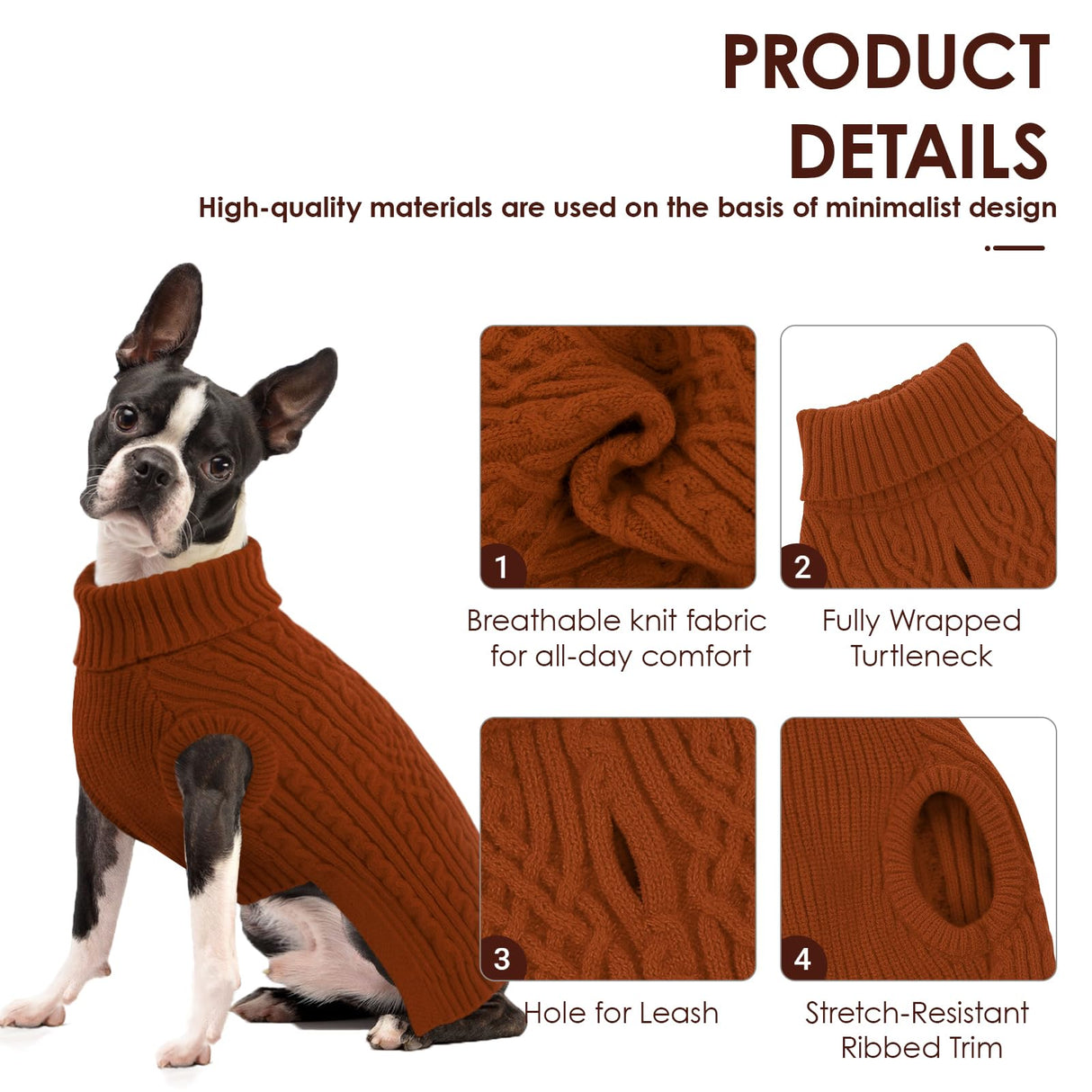 AOFITEE XL Dog Sweater, Extra Large Dog Sweater Girl Boy, Warm Turtleneck Fall Dog Sweaters Girl Boy, Green Dogs Christmas Sweaters Pet Knitwear, Soft Pullover for Beagle, Weimaraner, Dalmation, XL