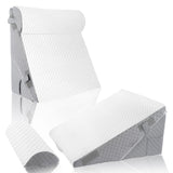 YIHATA Bed Wedge Pillow for Sleeping, Memory Foam Wedge Pillow Set for Post Surgery 12 Inch Adjustable Triangle Pillow Wedge with Washable Cover for Legs, Back Pain, Snoring, Alleviate Acid Reflux