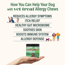 Load image into Gallery viewer, Vet Treat Dog Allergy Relief Chews - 170 Dog Allergy Chews - Itch Relief for Dogs - Anti Itch for Dogs - Dry &amp; Itchy Skin - Allergies &amp; Immune Support Supplement, Omega 3 Fish Oil, Colostrum - USA
