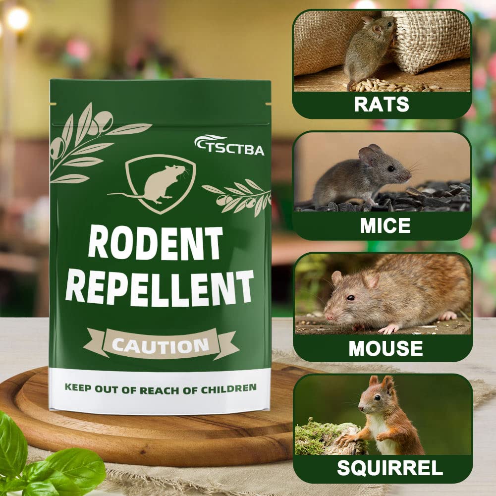 TSCTBA Rodent Repellent, Mouse/Rat Repellent, Mice Repellent for House, Peppermint to Repel Mice, Mouse and Rats, Natural Rodent Repellent Indoor and Outdoor - 8P
