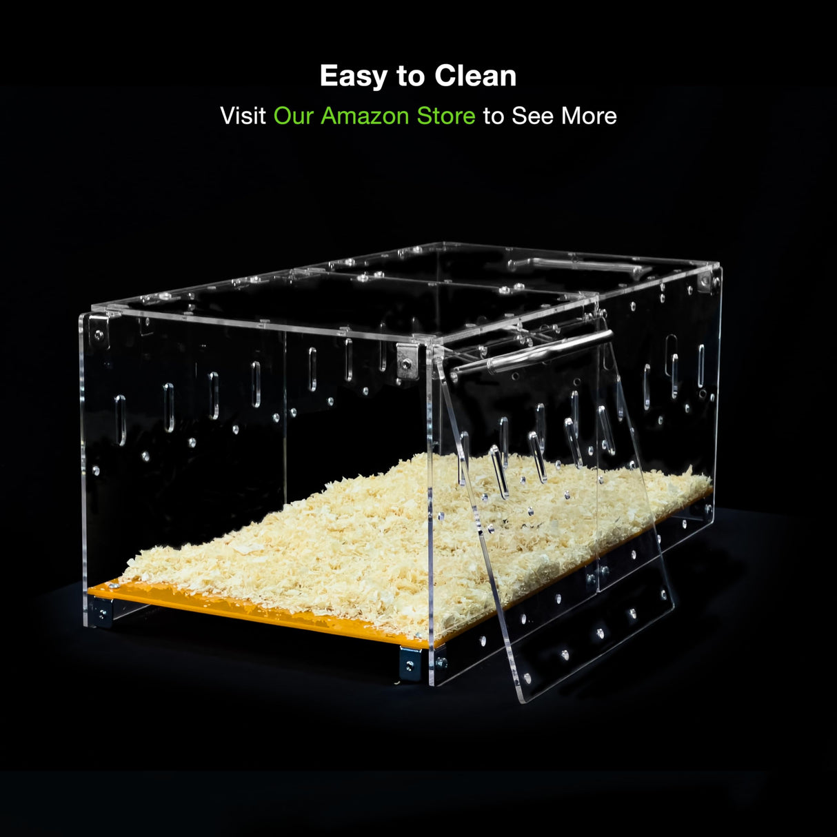 GuineaLoft™ Acrylic Cage (Model-P3) - Small 2x1 ft Enclosed w/Lid & Bottom for Hamsters, Rats, Mice, Gerbils, Also Works for a Single Guinea Pig, or as a Transport Cage