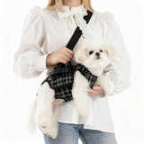 Dog Lift Harness Dog Carrier Adjustable Breathable Vest Straps for Small Medium Pet Treat Bag Fashion Outdoor Hiking (Black XL 19-25lb)