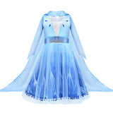 Tacobear 10Pcs Frozen Elsa Costume Dress For Girls Kids Toddler Princess Dress Up Clothes For Little Girls With Elsa Accessories Gloves Crown Wands Wig Necklace For 8-9T Kids Christmas Birthday Party