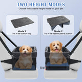 PetsHome Dog Car Seat for Small Dogs, Detachable Washable Pet Booster Seat with Storage Pocket, Breathable Mesh, Safety Leash, Adjustable Straps for Small Pets Up to 25lbs-Black